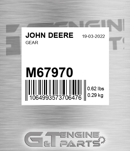 M67970 Gear for JOHN DEERE
