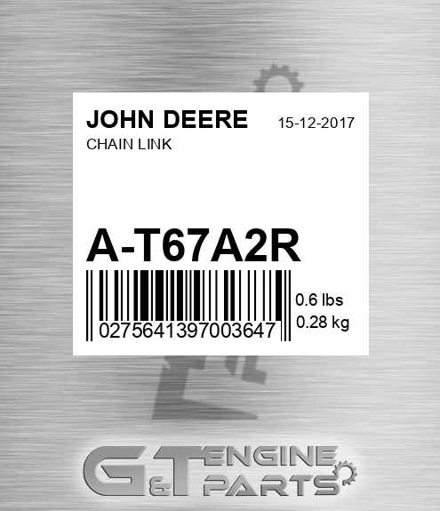 A-T67A2R Chain Link for JOHN DEERE