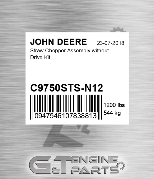 C9750STS-N12 Straw Chopper Assembly Without Drive Kit for JOHN DEERE