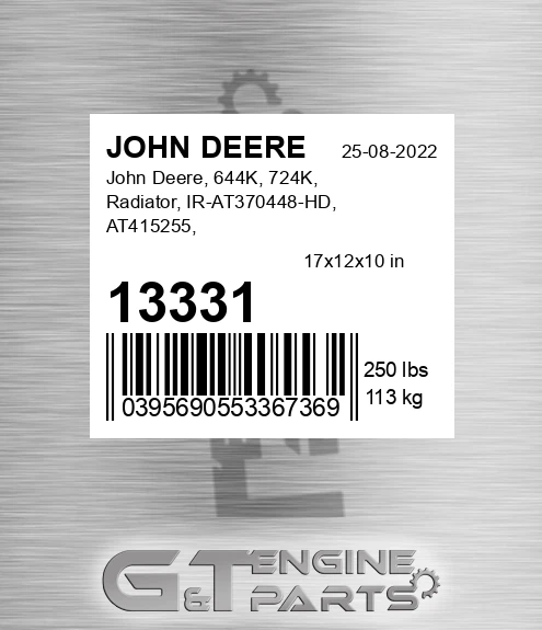 13331 , 644k, 724k, Radiator, Ir-at370448-hd, At415255,