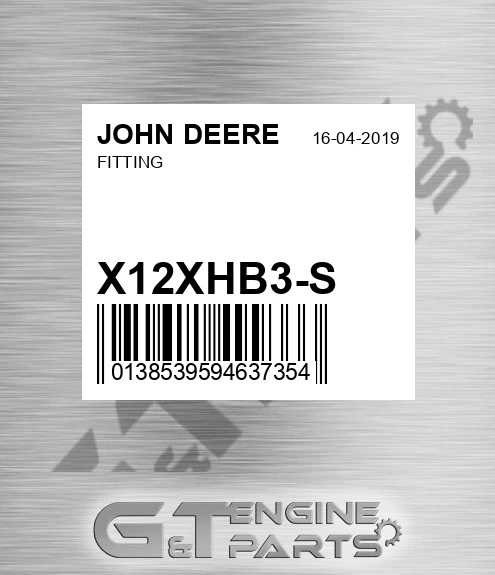 X12XHB3-S Fitting for JOHN DEERE