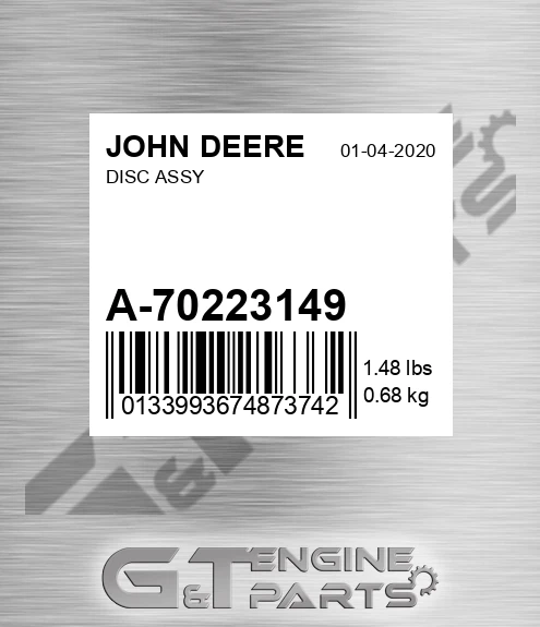 A-70223149 Disc Assy for JOHN DEERE