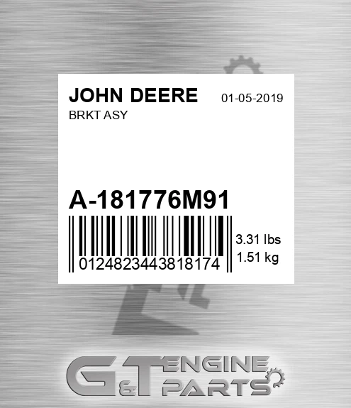 A-181776M91 Brkt Asy for JOHN DEERE