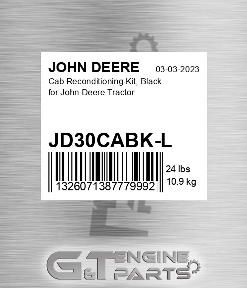 JD30CABK-L Cab Reconditioning Kit, Black For Tractor for JOHN DEERE