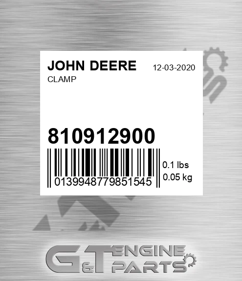 810912900 Clamp for JOHN DEERE