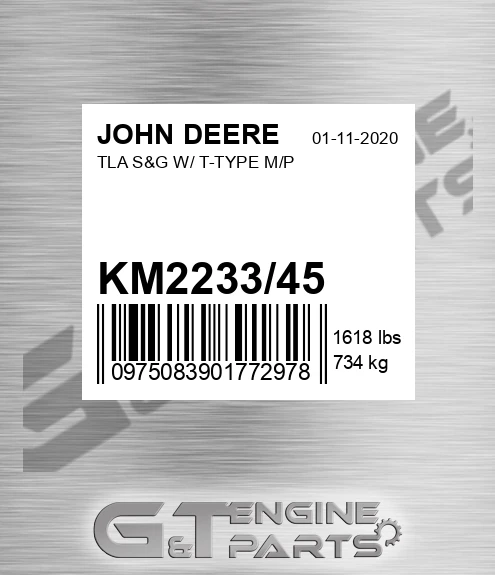 KM2233/45 Tla S&g W/ T-type M/p