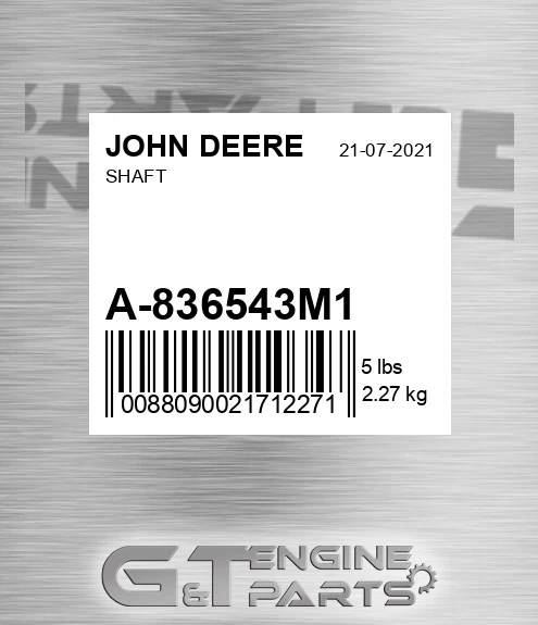 A-836543M1 Shaft for JOHN DEERE