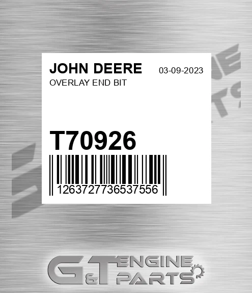 T70926 Overlay End Bit for JOHN DEERE