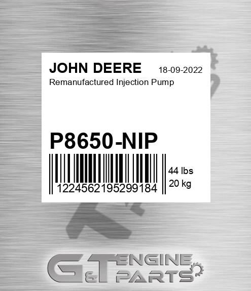 P8650-NIP Remanufactured Injection Pump for JOHN DEERE