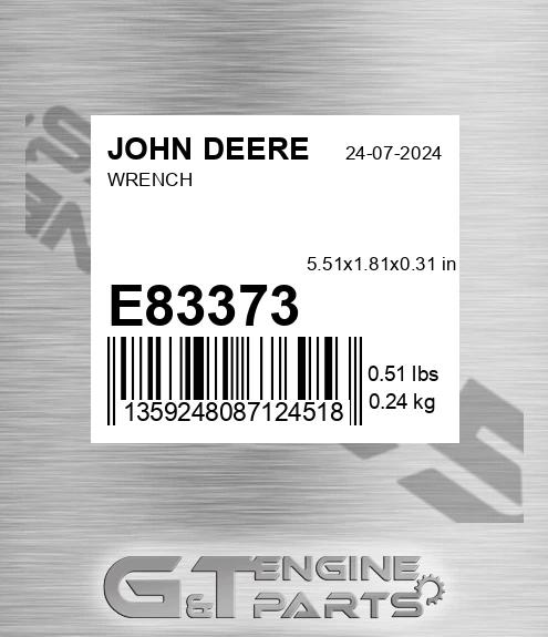 E83373 Wrench for JOHN DEERE