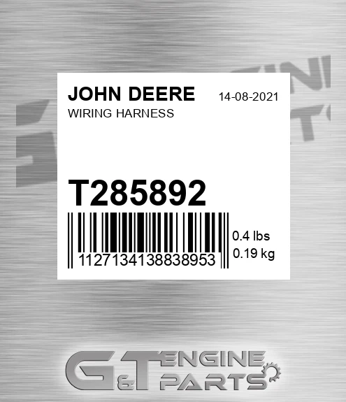 T285892 Wiring Harness for JOHN DEERE