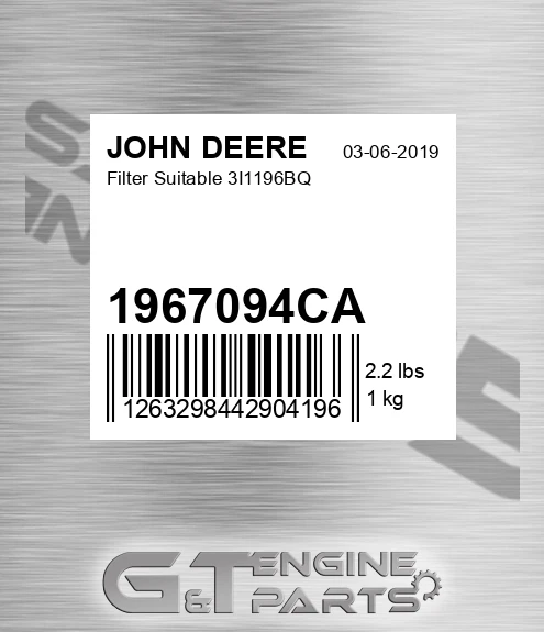 1967094CA Filter Suitable 3i1196bq