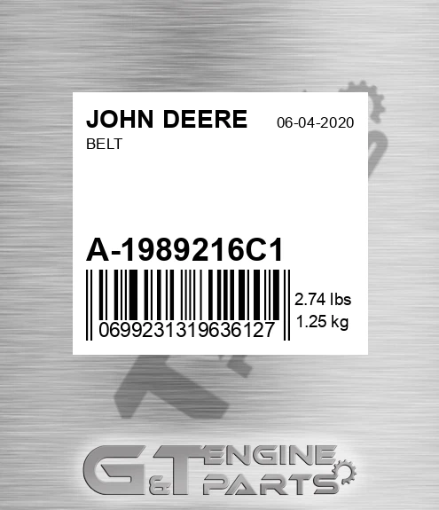 A-1989216C1 Belt for JOHN DEERE