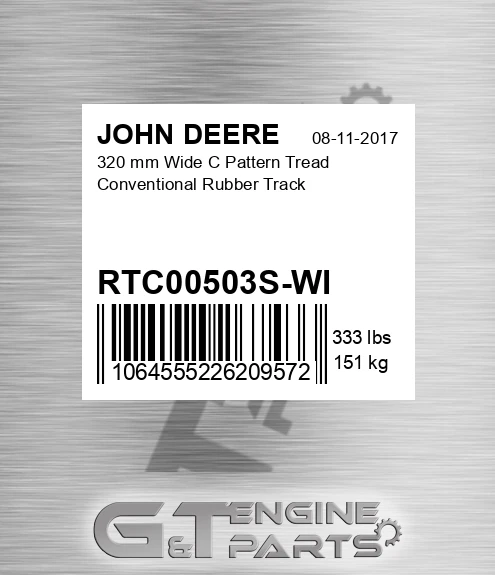 RTC00503S-WI 320 Mm Wide C Pattern Tread Conventional Rubber Track