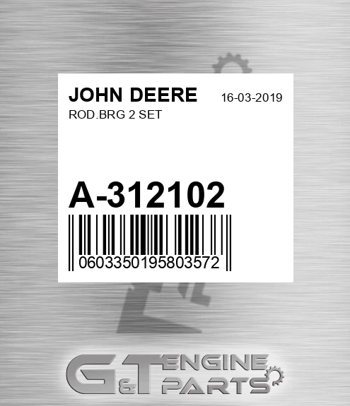A-312102 Rod.brg 2 Set for JOHN DEERE