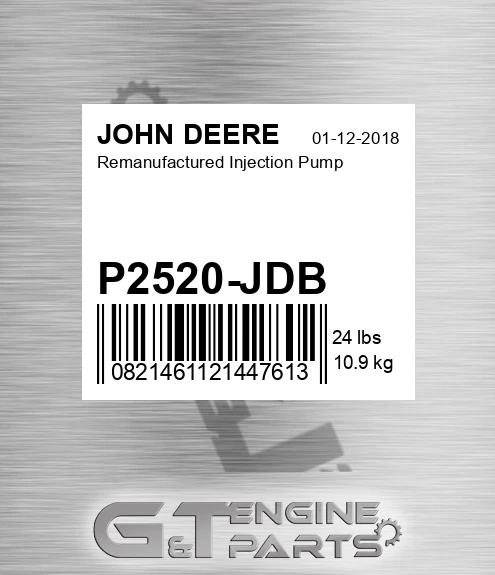 P2520-JDB Remanufactured Injection Pump for JOHN DEERE