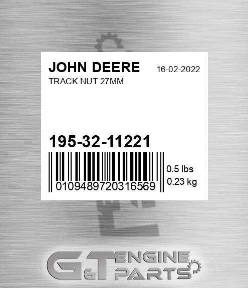 195-32-11221 Track Nut 27mm