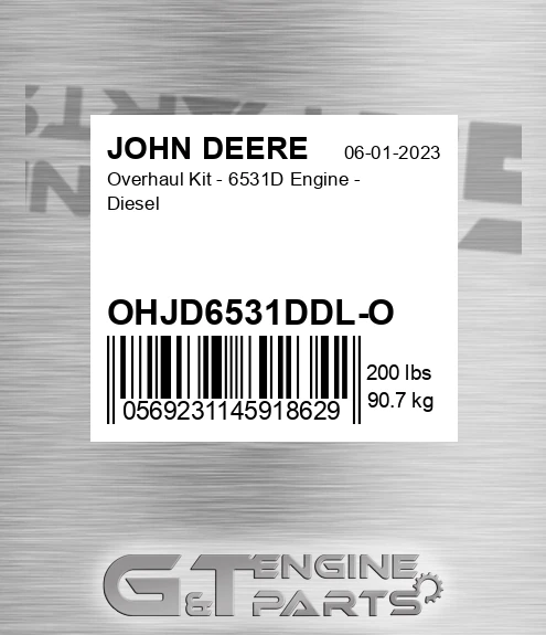OHJD6531DDL-O Overhaul Kit - 6531d Engine - Diesel for JOHN DEERE