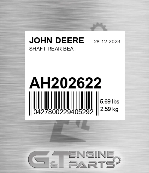 A-H202622 Shaft Rear Beat for JOHN DEERE