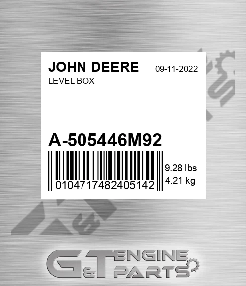 A-505446M92 Level Box for JOHN DEERE