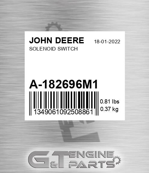 A-182696M1 Solenoid Switch for JOHN DEERE