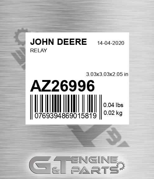 AZ26996 Relay for JOHN DEERE