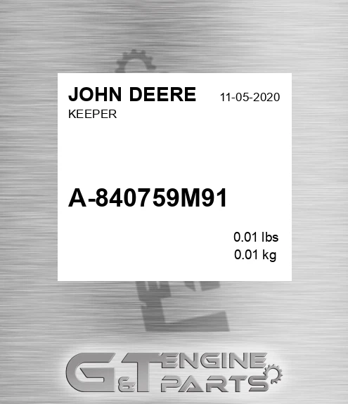 A-840759M91 Keeper for JOHN DEERE