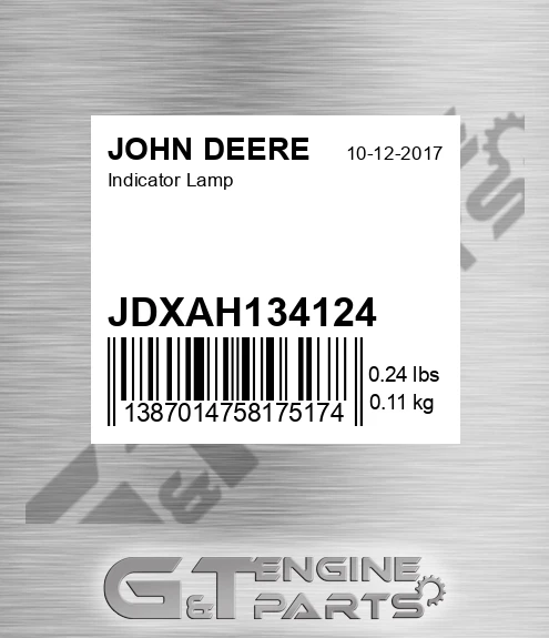 JDXAH134124 Indicator Lamp for JOHN DEERE