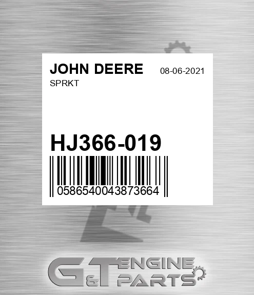 HJ366-019 Sprkt for JOHN DEERE