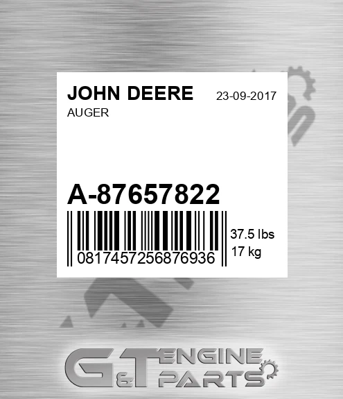 A-87657822 Auger for JOHN DEERE