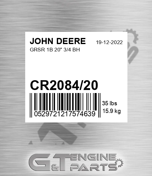 CR2084/20 Grsr 1b 20" 3/4 Bh