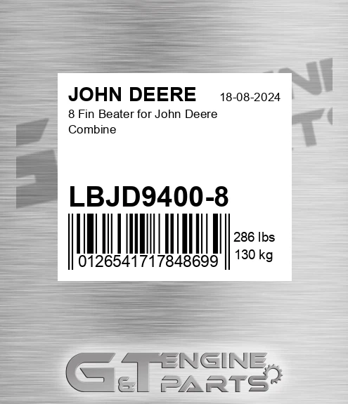 LBJD9400-8 8 Fin Beater For Combine for JOHN DEERE