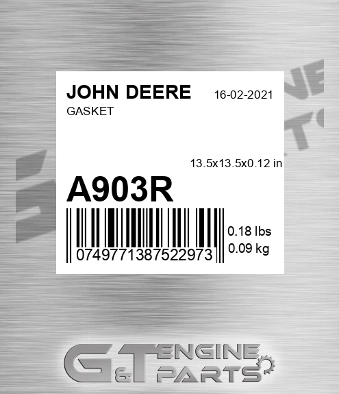 A903R Gasket for JOHN DEERE
