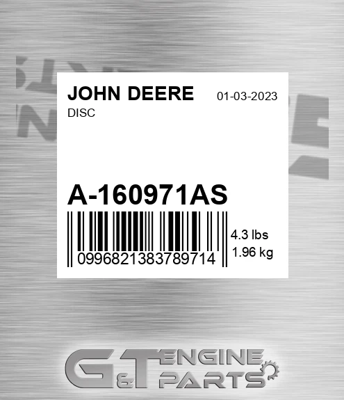 A-160971AS Disc for JOHN DEERE