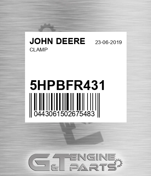 5HPBFR431 Clamp for JOHN DEERE