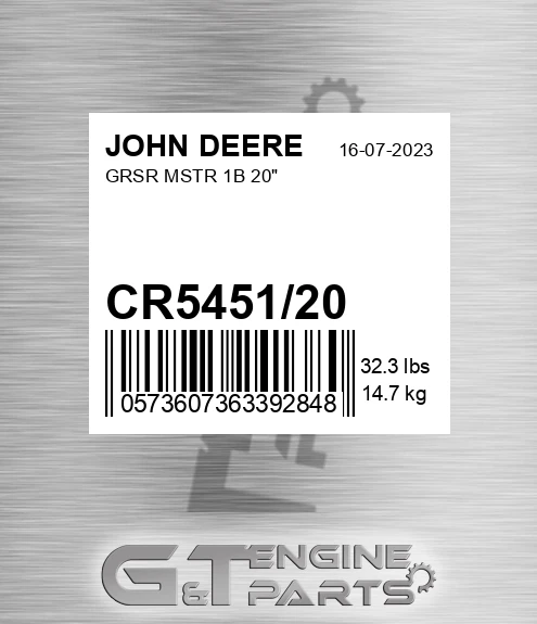CR5451/20 Grsr Mstr 1b 20" for JOHN DEERE