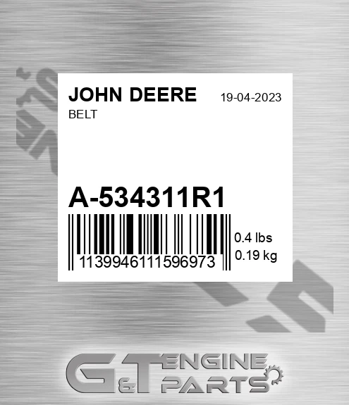 A-534311R1 Belt for JOHN DEERE