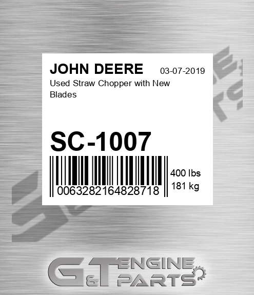 SC-1007 Used Straw Chopper With New Blades for JOHN DEERE