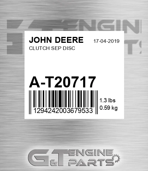 A-T20717 Clutch Sep Disc for JOHN DEERE