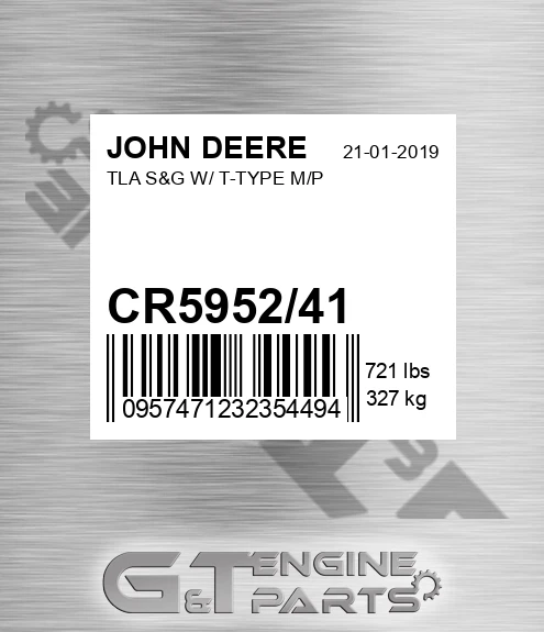 CR5952/41 Tla S&g W/ T-type M/p