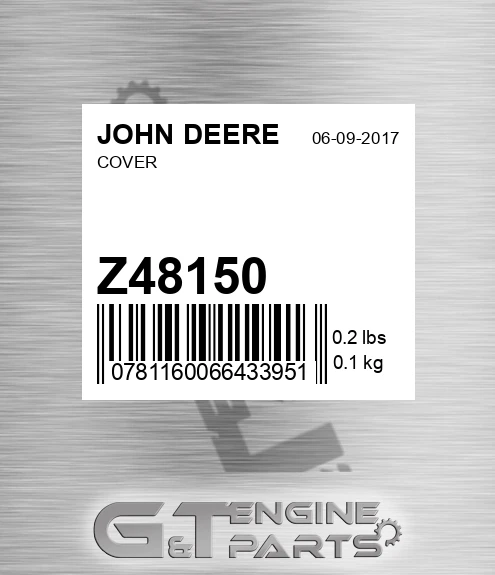 Z48150 Cover for JOHN DEERE