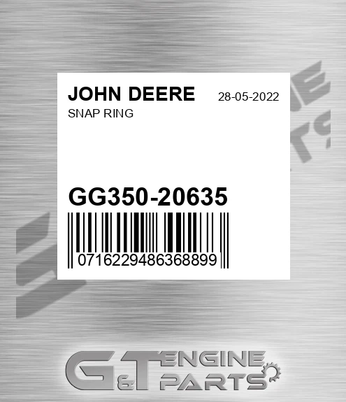 GG350-20635 Snap Ring for JOHN DEERE