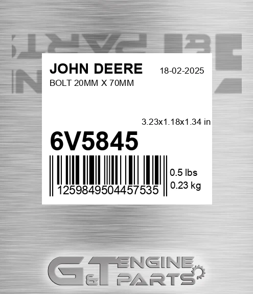 6V5845 Bolt 20mm X 70mm