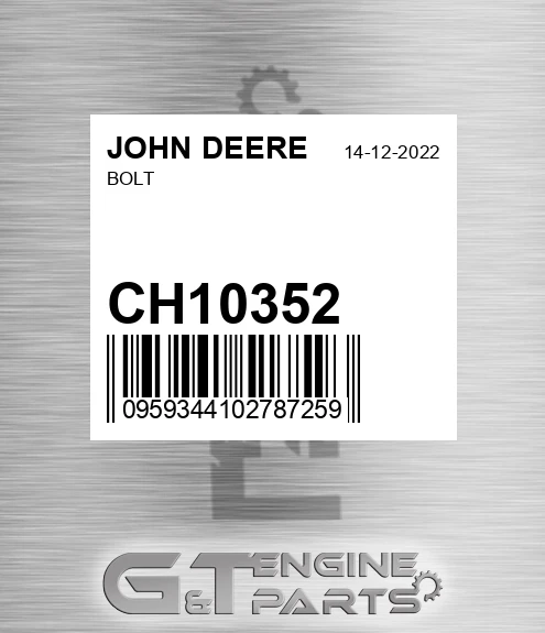 CH10352 JOHN DEERE Bolt