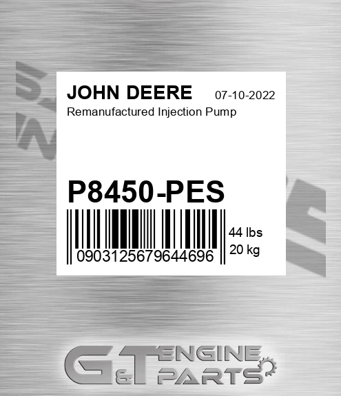 P8450-PES Remanufactured Injection Pump for JOHN DEERE