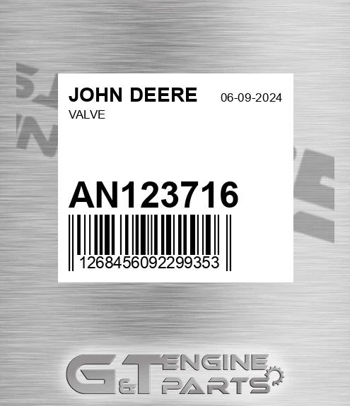 AN123716 JOHN DEERE Valve
