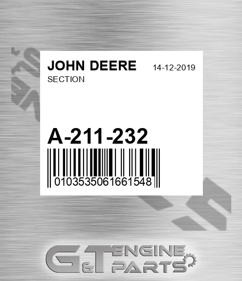A-211-232 Section for JOHN DEERE