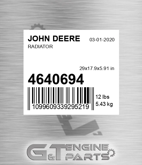 4640694 Radiator for JOHN DEERE