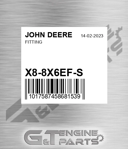 X8-8X6EF-S Fitting for JOHN DEERE