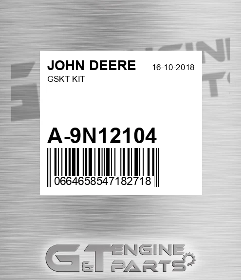 A-9N12104 Gskt Kit for JOHN DEERE